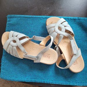 Light Blue Suede Sandals by Hotter Size 7W